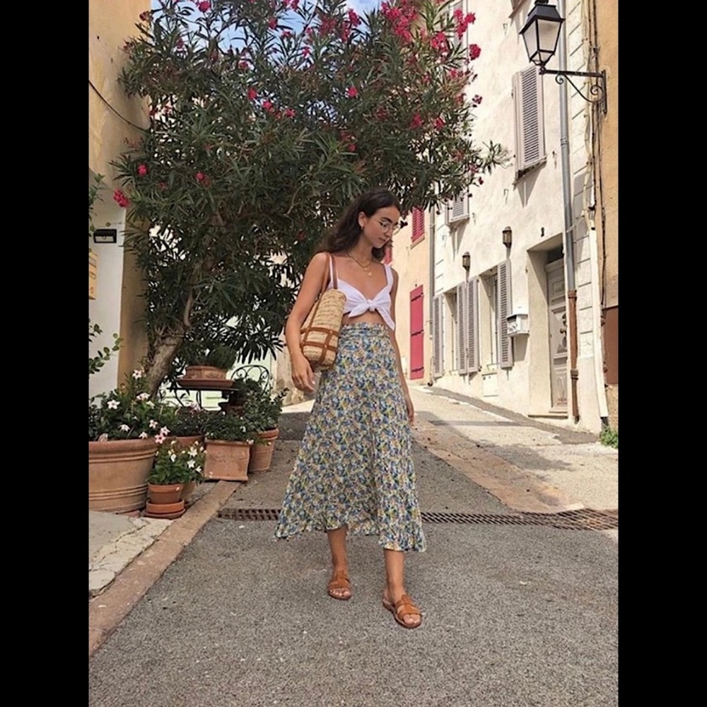 Faithfull the Brand Asiya Skirt in Vionett Floral Size 2